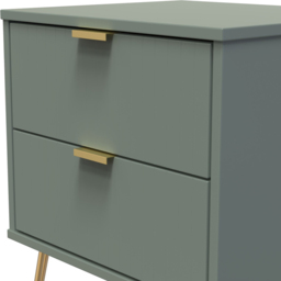 Crowndale 2 Drawer Reed Green Bedside Table Ready Assembled - Wilko - thumbnail 6