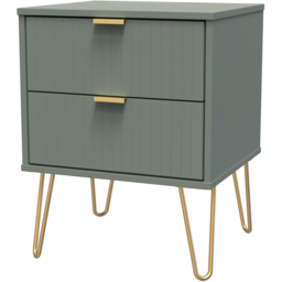 Crowndale 2 Drawer Reed Green Bedside Table Ready Assembled - Wilko - thumbnail 3