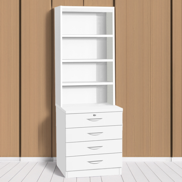 R White Cabinets 4 Drawer 4 Shelf White Chest of Drawers - Wilko - image 1