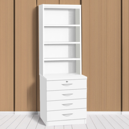 R White Cabinets 4 Drawer 4 Shelf White Chest of Drawers - Wilko - thumbnail 1