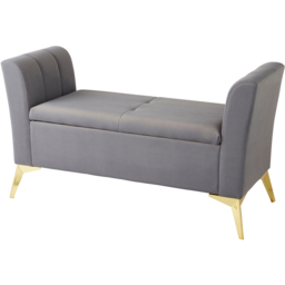 GFW Pettine Grey Ottoman Storage Bench - Size: 45 x 121 x 67cm - Wilko - thumbnail 3