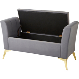 GFW Pettine Grey Ottoman Storage Bench - Size: 45 x 121 x 67cm - Wilko - thumbnail 4