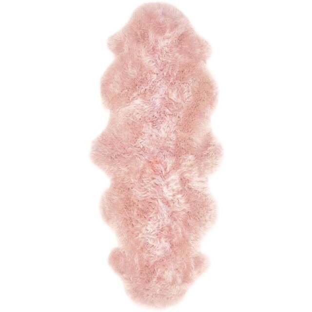 Origins Adobe Rose Genuine Sheepskin Rug 70 x 175cm - Size: 75 x 175cm - Pink - Origins Rugs - Wilko - image 1