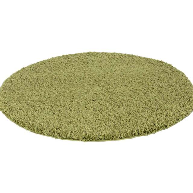 Desire Rugs Oxford Green Plain Round Shaggy Rug 120 x 120cm - Wilko - image 1