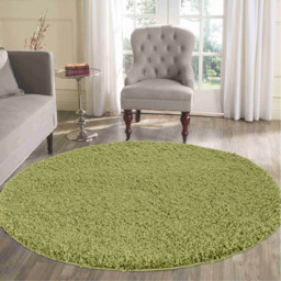 Desire Rugs Oxford Green Plain Round Shaggy Rug 120 x 120cm - Wilko - thumbnail 3