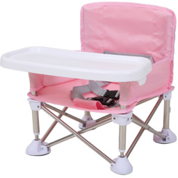 H&O Direct Pink Oxford Cloth Folding High Chair - Size: 40 x 38 x 32cm - Wilko - thumbnail 1
