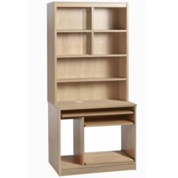 R White Cabinets 6 Shelf Computer Desk with Hutch Brown - Size: 182.8 x 85 x 54cm - Wilko - thumbnail 3