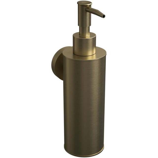 Rothley Satin Brass Round Soap Dispenser 180ml - Size: 21.5 x 6 x 9cm - Gold - Wilko - image 1