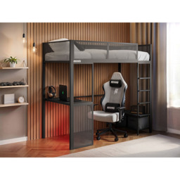 Recoil Glitch Metal Gaming High Sleeper with Desk - Size: Single - Black - Wilko - thumbnail 7