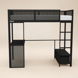 Recoil Glitch Metal Gaming High Sleeper with Desk - Size: Single - Black - Wilko - thumbnail 4