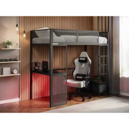 Recoil Glitch Metal Gaming High Sleeper with Desk - Size: Single - Black - Wilko - thumbnail 6