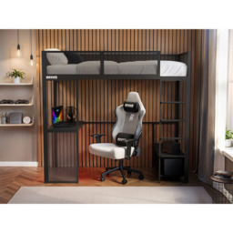 Recoil Glitch Metal Gaming High Sleeper with Desk - Size: Single - Black - Wilko - thumbnail 5