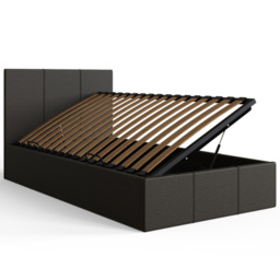GFW Single Grey Hopsack Fabric Side Lift Ottoman Bed with Bonnell Mattress - Wilko - thumbnail 4