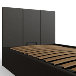 GFW Single Grey Hopsack Fabric Side Lift Ottoman Bed with Bonnell Mattress - Wilko - thumbnail 6