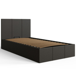 GFW Single Grey Hopsack Fabric Side Lift Ottoman Bed with Bonnell Mattress - Wilko - thumbnail 5