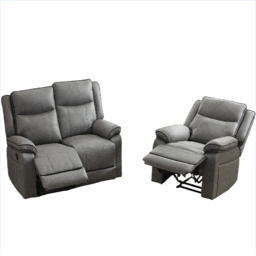 Furniture One 3 Seater Grey Manual Sectional Recliner Couches Sofa Set - Wilko - thumbnail 3