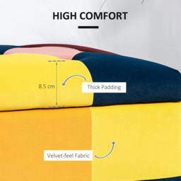 HOMCOM Multicolour Velvet Button Tufted Ottoman Bench - Size: 41 x 49 x 116cm - Wilko - thumbnail 7