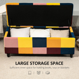 HOMCOM Multicolour Velvet Button Tufted Ottoman Bench - Size: 41 x 49 x 116cm - Wilko - thumbnail 6