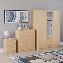 VIDA DESIGNS Riano Pine 3 Piece Bedroom Furniture Set - Wilko