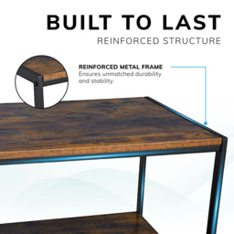House of Home Rustic Brown Coffee Table - Size: 50 x 100 x 45cm - Wilko - thumbnail 5