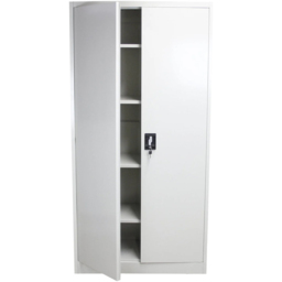 MonsterShop 2 Door 4 Shelf Light Grey Filing Cabinet - Size: 180.0 cm x 90.0 cm x 40.0 cmcm - Wilko - thumbnail 5
