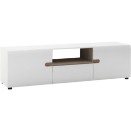 Florence Chelsea 2 Door Single Drawer White Truffle Oak Trim TV Unit - Size: 42 x 164 x 45cm - Furniture to Go - Wilko - thumbnail 3
