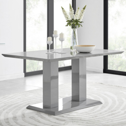 Furniturebox Molini Cesano 6 Seater Dining Set Grey Gloss Black and Chrome - Wilko - thumbnail 3
