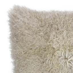 Paoletti Mongolian Oatmeal Sheepskin Cushion - Size: 40 x 40 cm - Cream - Wilko - thumbnail 4