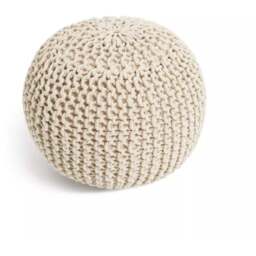 Kaikoo Knitted Cream Knitted Pod Pouffe - Size: 50  x 35  x 50cm - Wilko - thumbnail 3