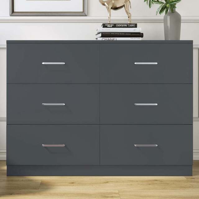 Seconique Dakota 6 Drawer Dark Grey Storage Chest - Wilko - image 1