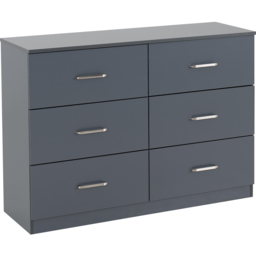 Seconique Dakota 6 Drawer Dark Grey Storage Chest - Wilko - thumbnail 3