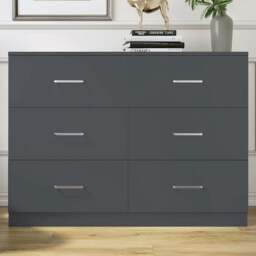 Seconique Dakota 6 Drawer Dark Grey Storage Chest - Wilko - thumbnail 1