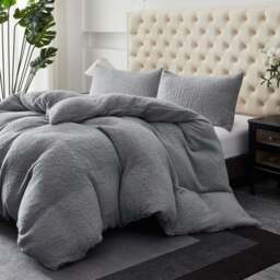 Groundlevel King Size Winter Warm Silver Soft Teddy Fleece Duvet Set - Size: 230 x 220 x 230cm - Wilko - thumbnail 1