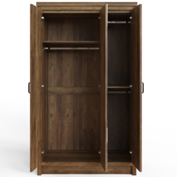 GFW Boston 3 Door Knotty Oak Mirrored Wardrobe - Brown - Wilko - thumbnail 6