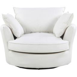 Fairburn Cream Bonded Leather Swivel Cuddle Chair - Size: Single - Artemis Home - Wilko - thumbnail 3