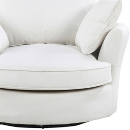 Fairburn Cream Bonded Leather Swivel Cuddle Chair - Size: Single - Artemis Home - Wilko - thumbnail 4