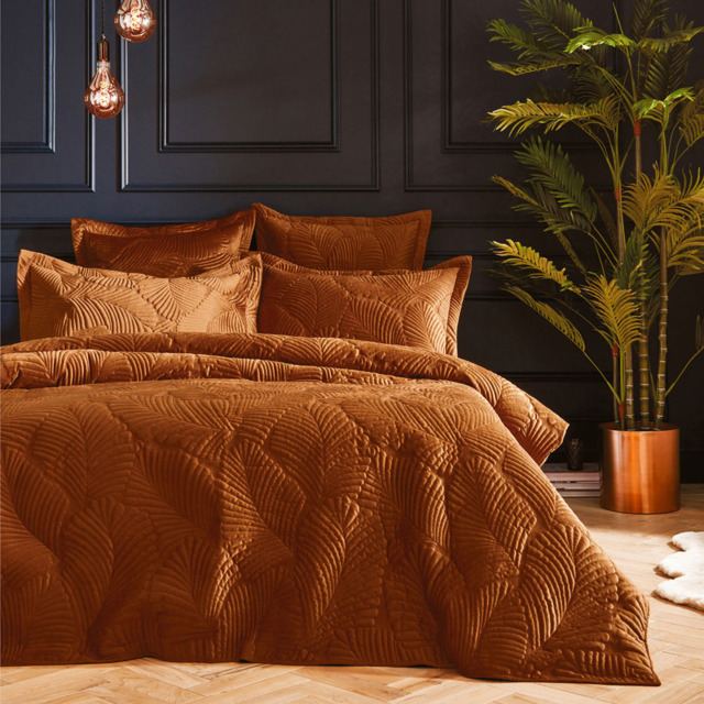 Paoletti Palmeria Double Rust Duvet Set - Brown - Wilko - image 1