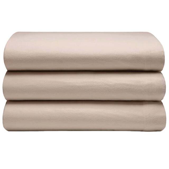 Serene Single Cream Brushed Cotton Flat Bed Sheet - Wilko - image 1