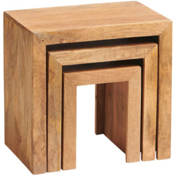 Brooklyn Napoli Toko Light Mango Nest of Tables Set of 3 - Size: 46 x 46 x 30cm - Brown - Wilko - thumbnail 3