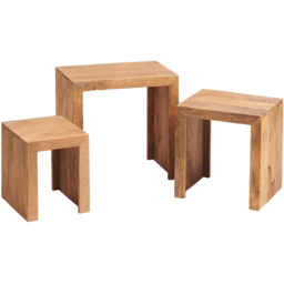 Brooklyn Napoli Toko Light Mango Nest of Tables Set of 3 - Size: 46 x 46 x 30cm - Brown - Wilko - thumbnail 4