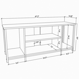 Decorotika Rinaldo 4 Open Shelf Gold and White Wide TV Unit - Size: 51 x 120 x 35cm - Multi - Wilko - thumbnail 7