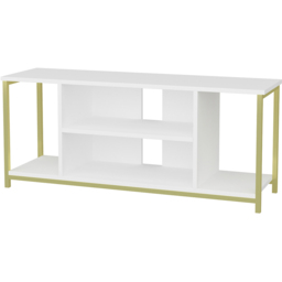 Decorotika Rinaldo 4 Open Shelf Gold and White Wide TV Unit - Size: 51 x 120 x 35cm - Multi - Wilko - thumbnail 3