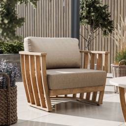 Royalcraft Lucca 5 Seater Acacia Wood Outdoor Lounging Set - Natural - Wilko - thumbnail 7