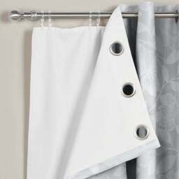 Velosso White Blackout Eyelet Curtains Lining 117 x 178cm - Size: W 117 x D 178cm - Wilko - thumbnail 1