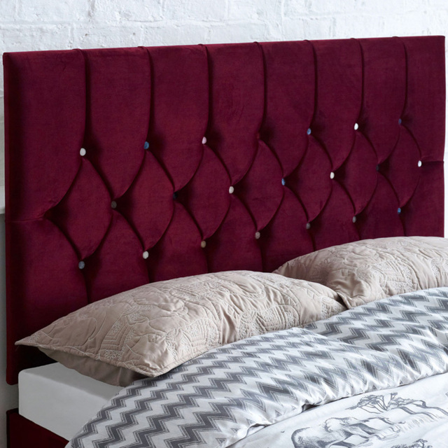 Aspire Furniture Catherine Lansfield Boutique Double Berry Brushed Velvet Headboard - Purple - Aspire Beds - Wilko - image 1