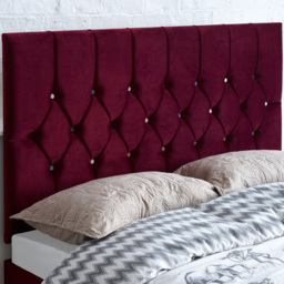 Aspire Furniture Catherine Lansfield Boutique Double Berry Brushed Velvet Headboard - Purple - Aspire Beds - Wilko - thumbnail 1
