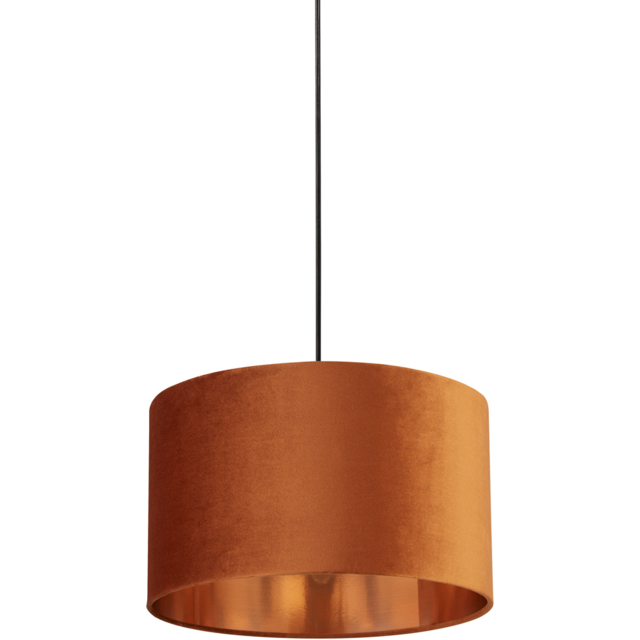 Lighting Collection Burnt Orange Copper Inner Velvet Drum Shade 40cm - Size: 24 x 40 x 40cm - Wilko - image 1