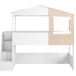 Flair Dreamland White and Oak Play House Staircase Mid Sleeper - Size: Single - Wilko - thumbnail 4