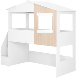 Flair Dreamland White and Oak Play House Staircase Mid Sleeper - Size: Single - Wilko - thumbnail 3