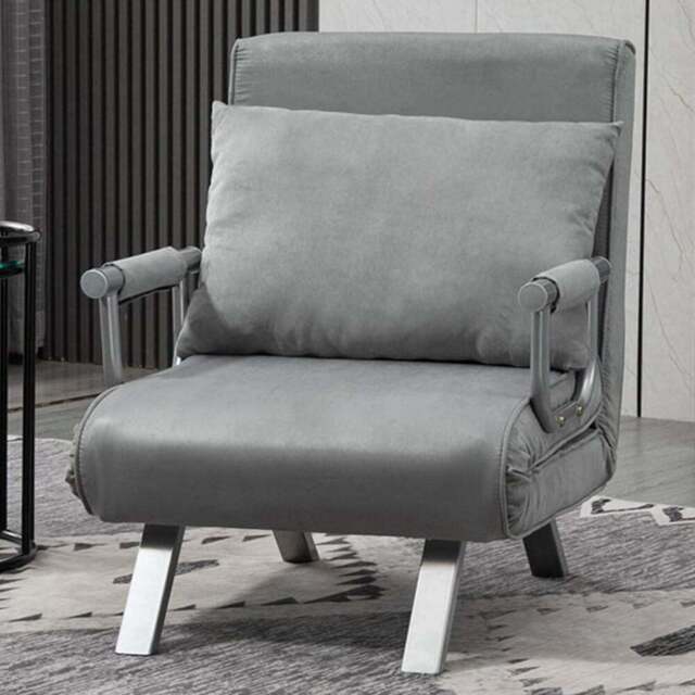 Portland Single Seater Light Grey Foldable Sofa Bed - Wilko - image 1